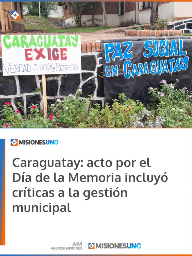 Caraguatay: acto por el Día de la Memoria incluyó críticas a la gestión municipal