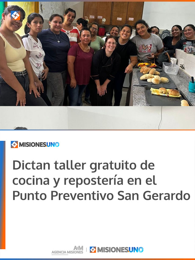 Dictan taller gratuito de cocina y repostería en el Punto Preventivo San Gerardo