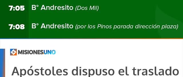 Apóstoles dispuso el traslado de estudiantes tras la suspensión del transporte público