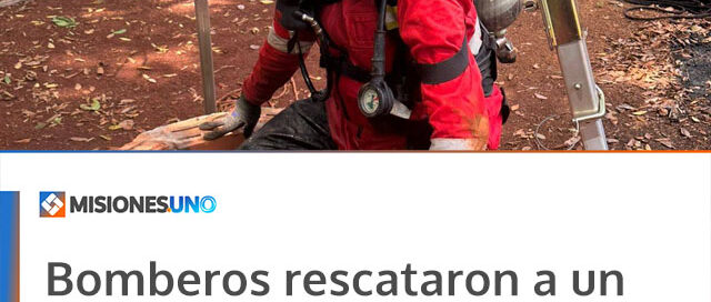 Bomberos rescataron a un perro que cayó en un pozo de 15 metros en la zona de las 2000 Hectáreas