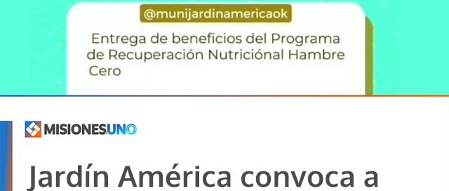 Jardín América convoca a beneficiarios del Programa Hambre Cero a reunión informativa