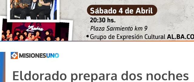 Eldorado prepara dos noches culturales para celebrar la Semana Santa con música y danza