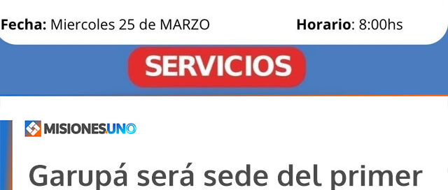 Garupá será sede del primer Operativo Integral del P.A.S. con múltiples servicios gratuitos