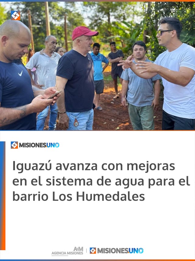 Iguazú avanza con mejoras en el sistema de agua para el barrio Los Humedales