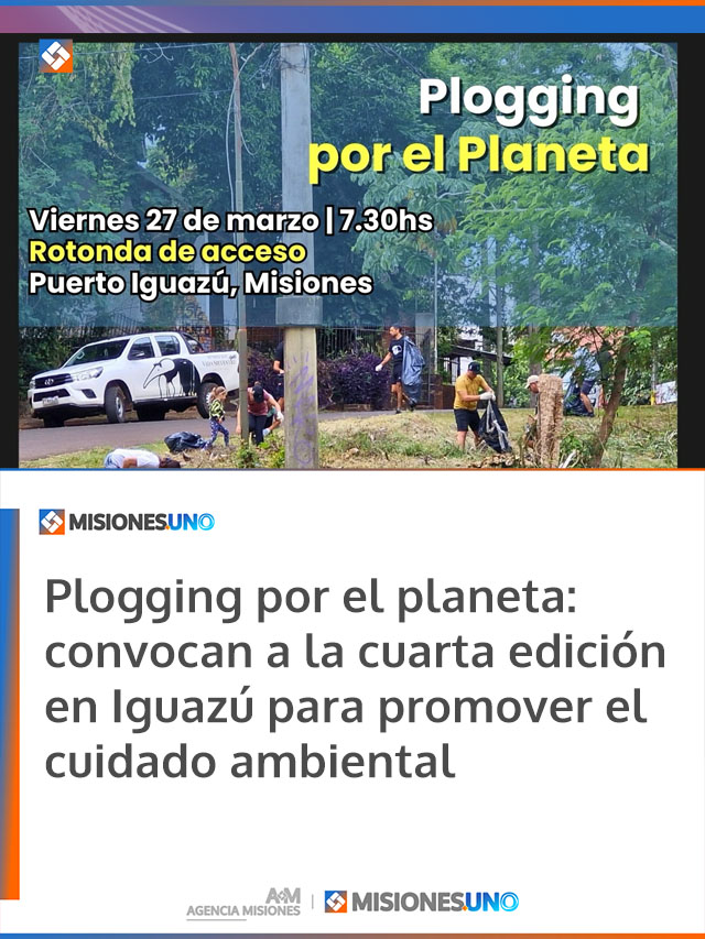 Plogging por el planeta: convocan a la cuarta edición en Iguazú para promover el cuidado ambiental