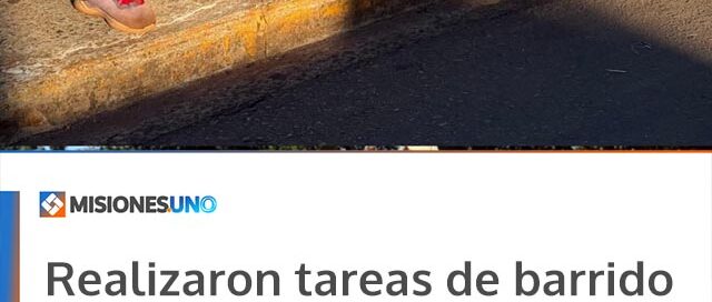 Realizaron tareas de barrido y mantenimiento sobre la avenida Papa Francisco en Iguazú