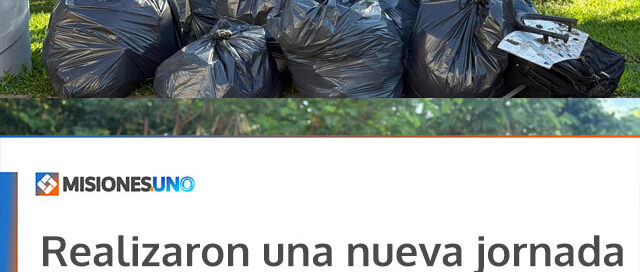 Realizaron una nueva jornada de “Plogging por el Planeta” en el acceso a Iguazú