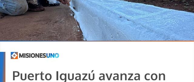 Puerto Iguazú avanza con trabajos de señalización vial sobre avenida Libertad