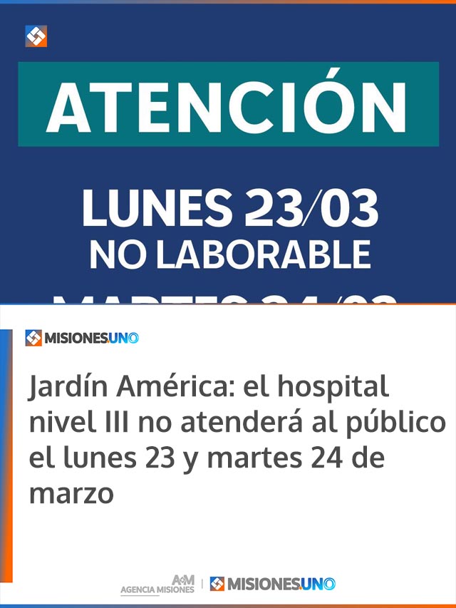 Jardín América: el hospital nivel III no atenderá al público el lunes 23 y martes 24 de marzo