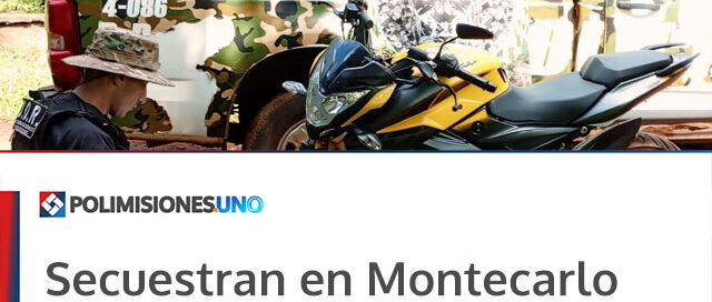 Secuestran en Montecarlo una moto robada en Buenos Aires durante un control rural