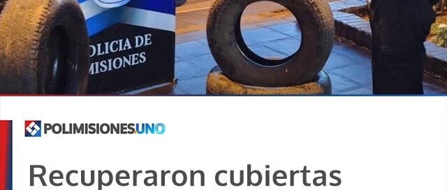 Recuperaron cubiertas robadas de una camioneta en Oberá e investigan la participación de un adolescente Recuperaron cubiertas robadas de una camioneta en Oberá e investigan la participación de un adolescente