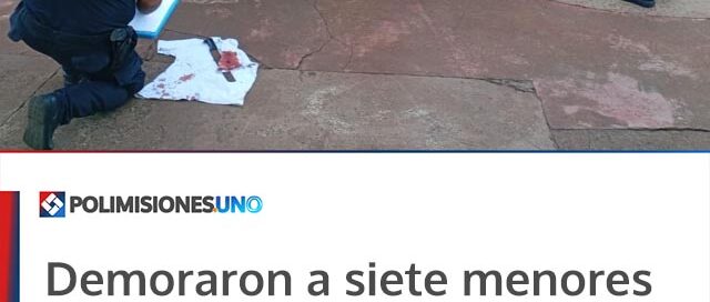 Demoraron a siete menores en Oberá por agredir con un machete a un joven en una plaza