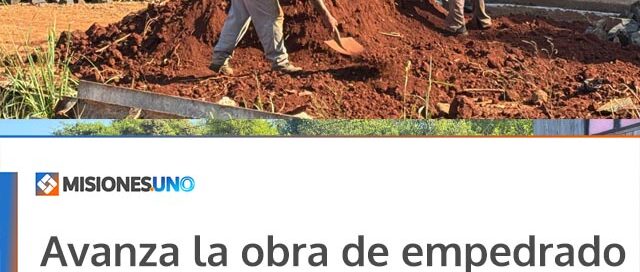 Avanza la obra de empedrado en el barrio Costa del Mbocay