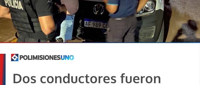 Dos conductores fueron demorados por manejar alcoholizados en Apóstoles y Puerto Rico