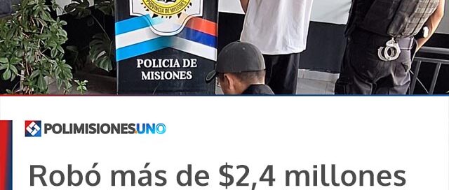 Robó más de ,4 millones de una camioneta en Oberá y terminó detenido tras gastar parte del dinero en ropa Robó más de ,4 millones de una camioneta en Oberá y terminó detenido tras gastar parte del dinero en ropa