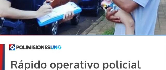 Rápido operativo policial permitió hallar a una niña de 4 años que se había extraviado en Oberá Rápido operativo policial permitió hallar a una niña de 4 años que se había extraviado en Oberá