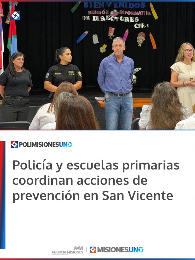 Policía y escuelas primarias coordinan acciones de prevención en San Vicente