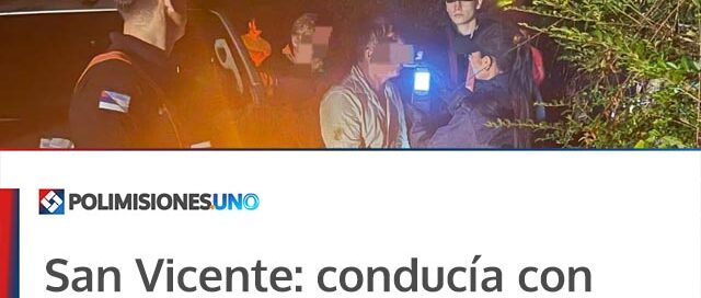 San Vicente: conducía con más de 2,5 g/l de alcohol, chocó contra una moto y fue demorado