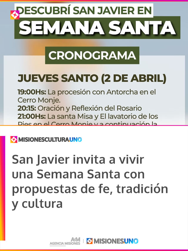 San Javier invita a vivir una Semana Santa con propuestas de fe, tradición y cultura