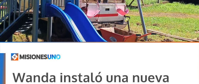 Wanda instaló una nueva plaza de juegos infantiles en Gobernador Lanusse