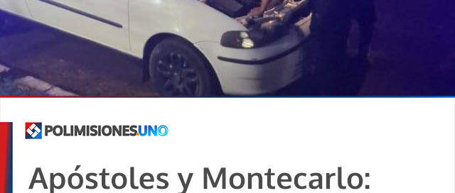 Apóstoles y Montecarlo: controles policiales permitieron recuperar un auto y una moto robados en Buenos Aires