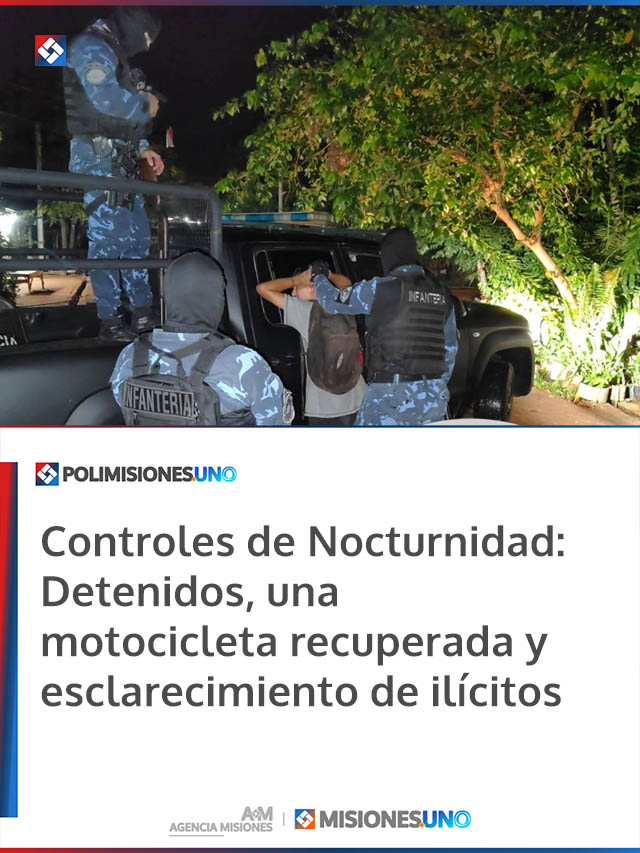Controles de Nocturnidad: Detenidos, una motocicleta recuperada y esclarecimiento de ilícitos