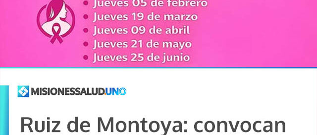 Ruiz de Montoya: convocan a realizar estudios PAP en el CAPS local