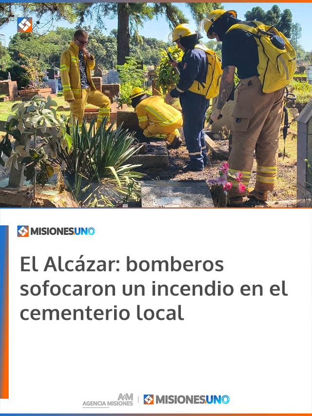 El Alcázar: bomberos sofocaron un incendio en el cementerio local