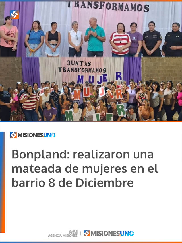 Bonpland: realizaron una mateada de mujeres en el barrio 8 de Diciembre