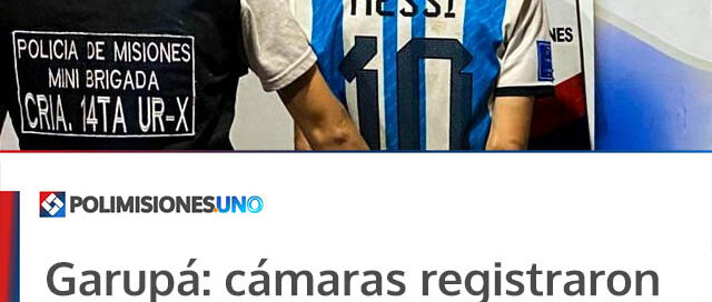 Garupá: cámaras registraron un intento de robo y detuvieron a un sospechoso con un televisor