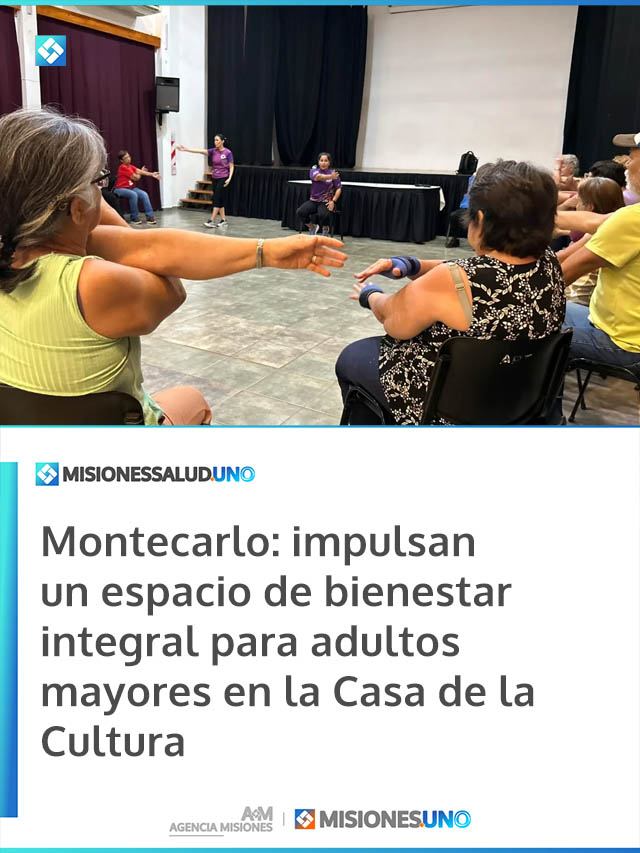Montecarlo: impulsan un espacio de bienestar integral para adultos mayores en la Casa de la Cultura