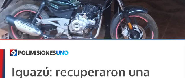 Iguazú: recuperaron una motocicleta horas después de haber sido robada en el barrio Nuevo Iguazú