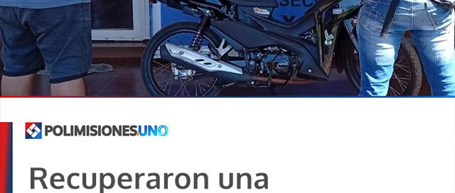 Recuperaron una motocicleta robada en Itambé Miní tras un operativo policial en Posadas