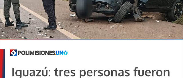 Iguazú: tres personas fueron asistidas tras un choque cerca del Puente Tancredo Neves