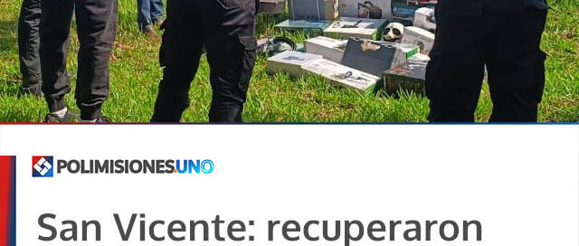 San Vicente: recuperaron herramientas robadas a una ferretería tras un rastrillaje en zona de malezas