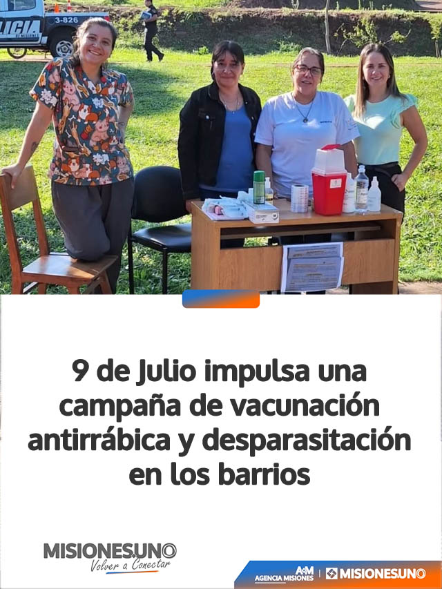 9 de Julio impulsa una campaña de vacunación antirrábica y desparasitación en los barrios
