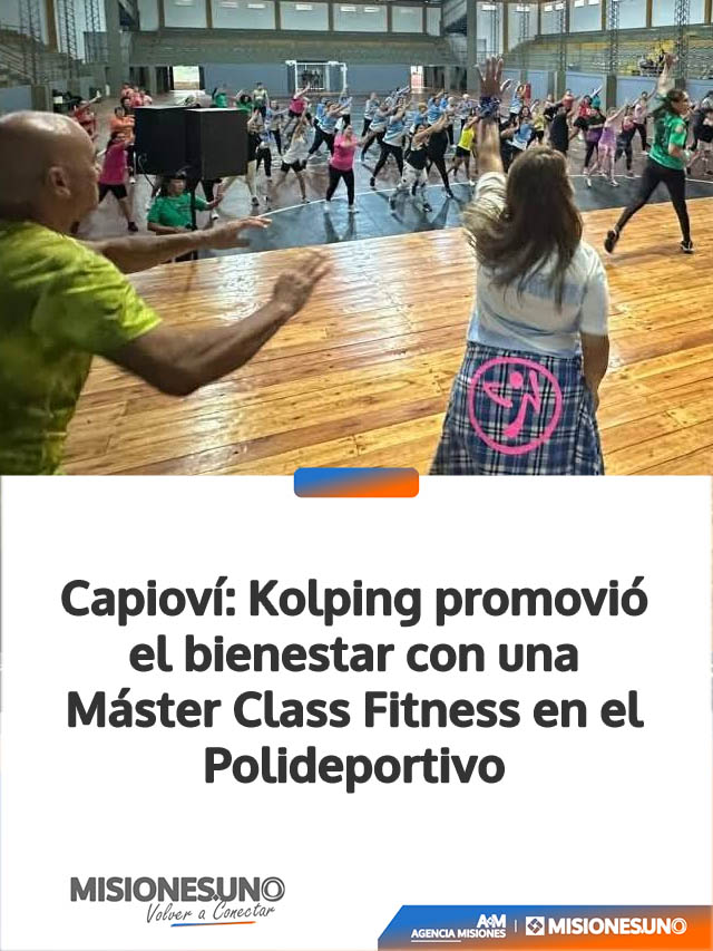 Capioví: Kolping promovió el bienestar con una Máster Class Fitness en el Polideportivo
