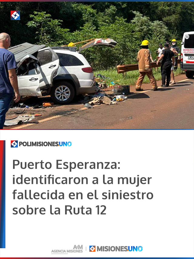 Puerto Esperanza: identificaron a la mujer fallecida en el siniestro sobre la Ruta 12