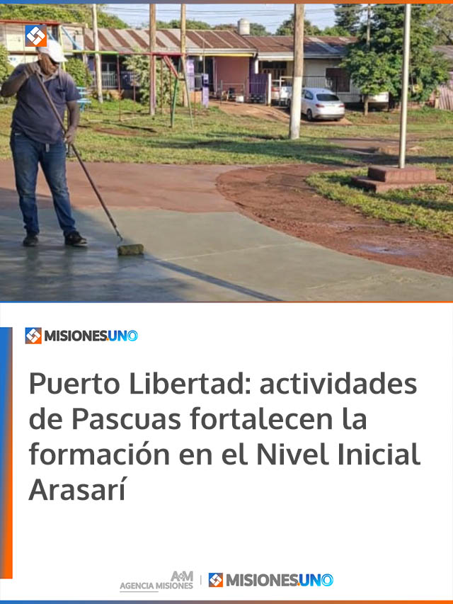 Puerto Libertad: avanzan las obras de puesta en valor en la Plaza Héroes de Malvinas