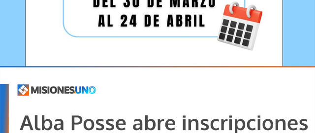 Alba Posse abre inscripciones al Programa Progresar para nivel obligatorio