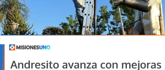 Andresito avanza con mejoras en la iluminación de su plaza central