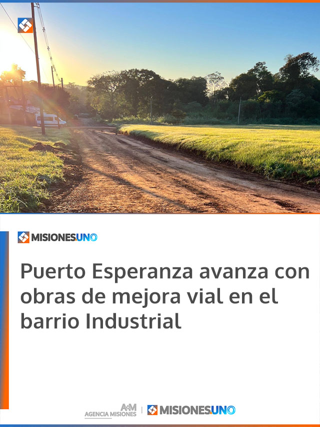 Puerto Esperanza avanza con obras de mejora vial en el barrio Industrial