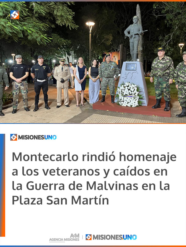 Montecarlo rindió homenaje a los veteranos y caídos en la Guerra de Malvinas en la Plaza San Martín