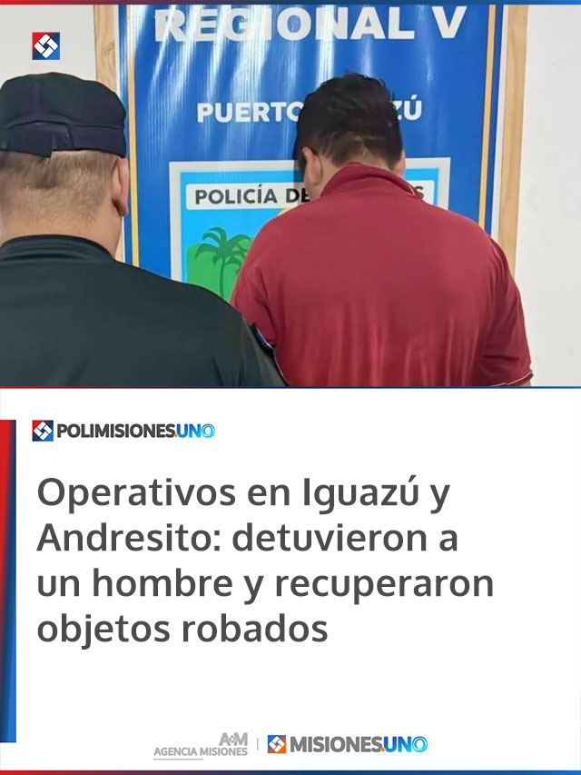 Operativos en Iguazú y Andresito: detuvieron a un hombre y recuperaron objetos robados