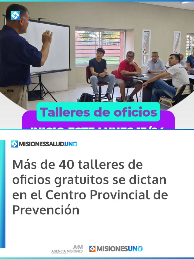 Más de 40 talleres de oficios gratuitos se dictan en el Centro Provincial de Prevención