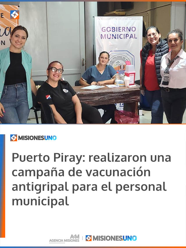 Puerto Piray: realizaron una campaña de vacunación antigripal para el personal municipal
