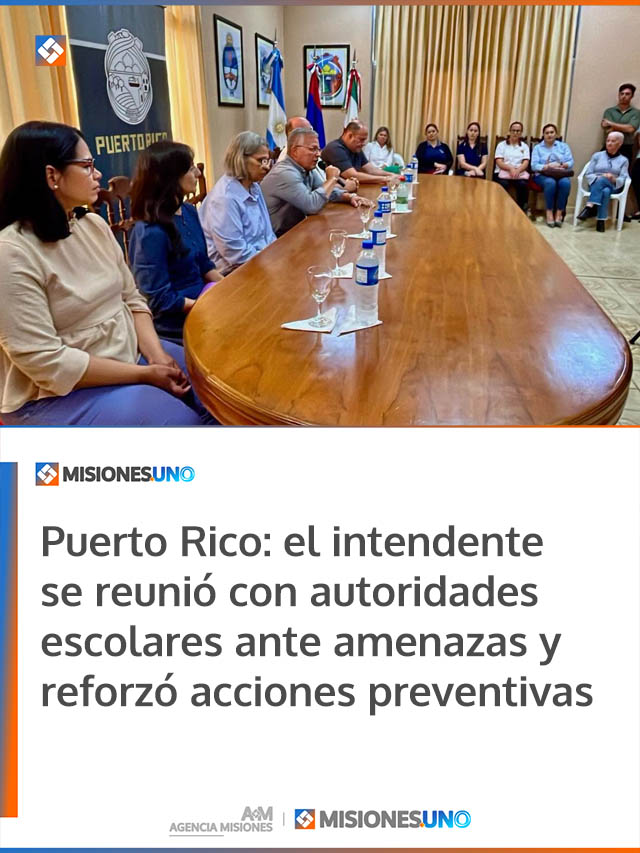 Puerto Rico: el intendente se reunió con autoridades escolares ante amenazas y reforzó acciones preventivas