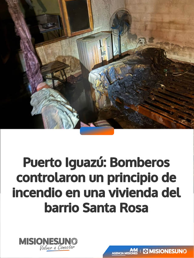 Puerto Iguazú: Bomberos controlaron un principio de incendio en una vivienda del barrio Santa Rosa