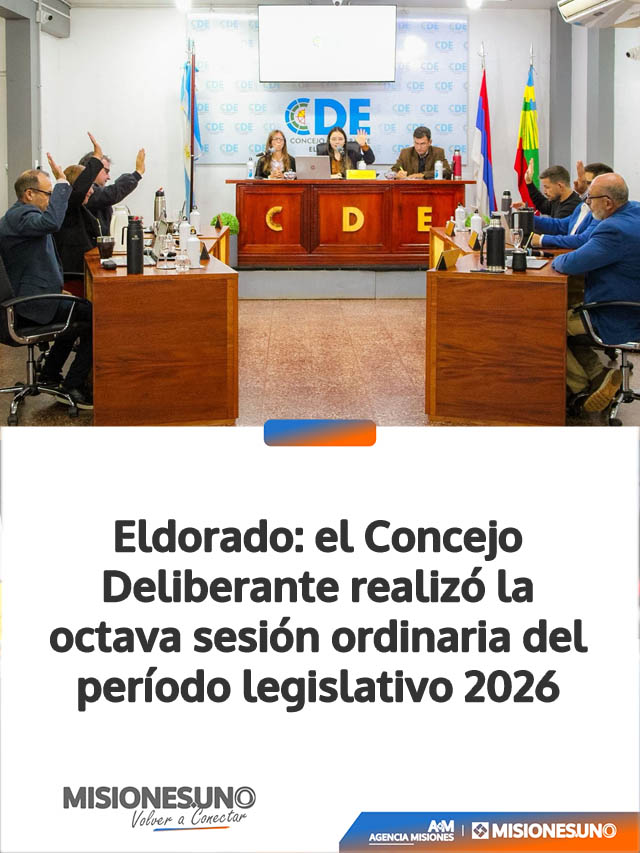 Eldorado: el Concejo Deliberante realizó la octava sesión ordinaria del período legislativo 2026
