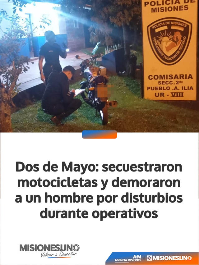 Dos de Mayo: secuestraron motocicletas y demoraron a un hombre por disturbios durante operativos
